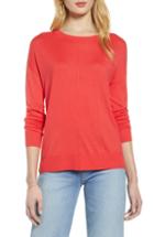 Women's Halogen Seam Detail High/low Sweater - Red