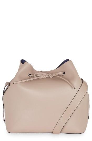 Topshop Stella Faux Leather Bucket Bag - Beige