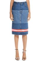Women's Calvin Klein 205w39nyc Reflective Stripe Mixed Wash Denim Skirt - Blue