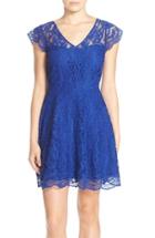 Women's Bb Dakota 'reece' Lace Fit & Flare Dress - Blue