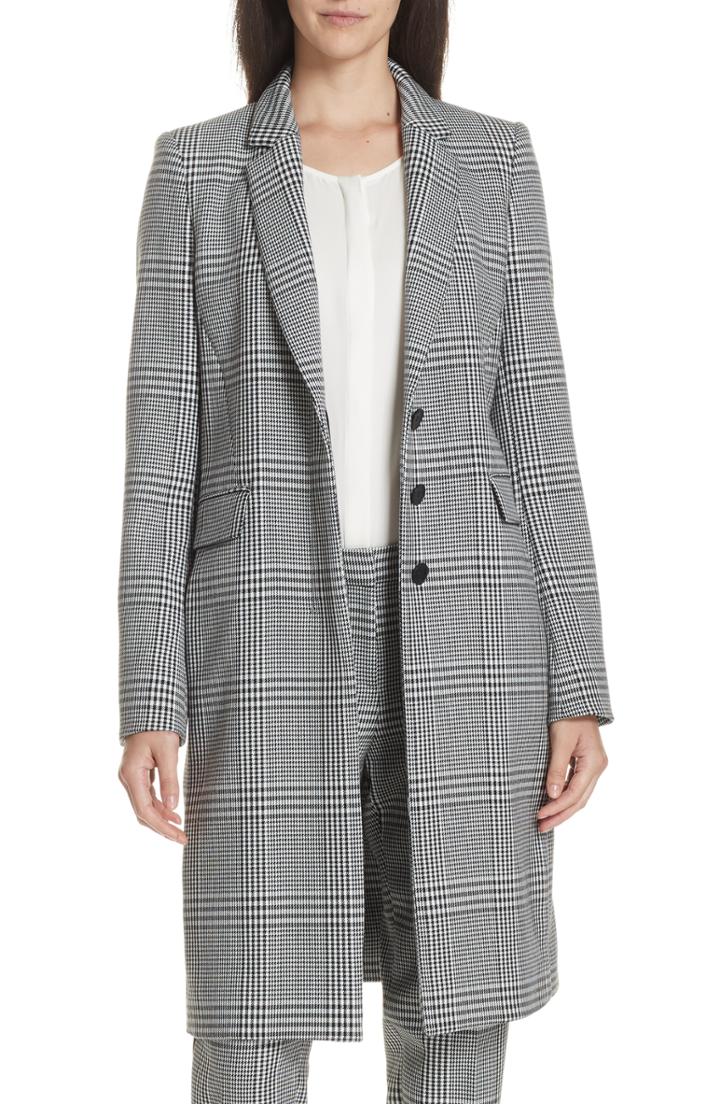 Women's Boss Canati Long Plaid Jacket