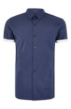 Men's Topman Classic Turn-up Shirt - Blue