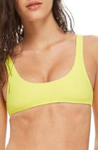 Women's Topshop Crinkle Crop Bikini Top Us (fits Like 0) - Yellow