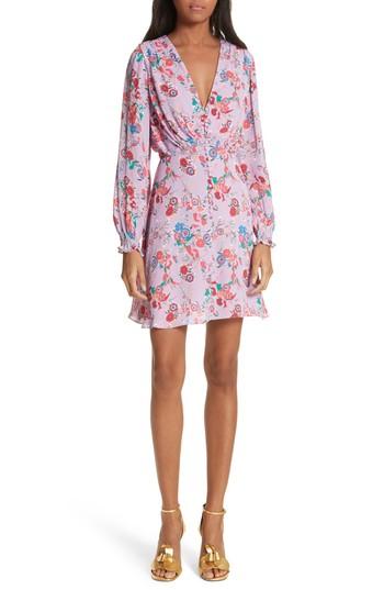 Women's Saloni Eve Floral Print Dress - Purple