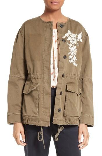Women's La Vie Rebecca Taylor Embroidered Stretch Twill Jacket
