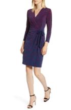Women's Anne Klein Tumbling Squares Faux Wrap Dress - Blue