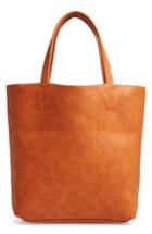 Sole Society Oversize Melyssa Faux Leather Tote - Brown