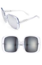 Women's Karen Walker Marques 55mm Square Sunglasses - Crystal Clear/ Silver