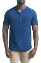 Men's Good Man Brand Short Sleeve Slub Henley, Size - Blue
