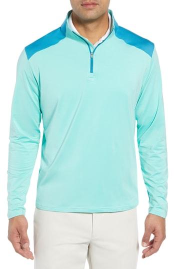 Men's Peter Millar Quarter Zip Performance Pullover - Blue