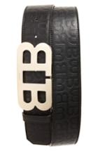 Men's Bally Stamped Logo Leather Belt, Size - Black