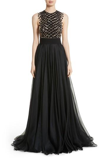 Women's Carmen Marc Valvo Embroidered Organza Gown