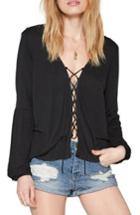 Women's Amuse Society Spencer Lace-up Top - Black