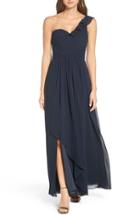 Women's Wtoo One-shoulder Chiffon Dress - Blue