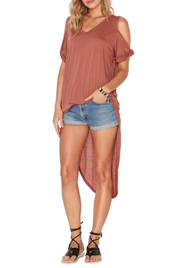 Women's L Space Mays High/low Cover-up Tee - Orange