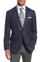 Men's David Donahue Ashton Classic Fit Check Wool Sport Coat L - Blue