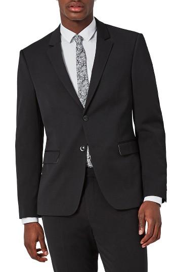 Men's Topman Muscle Fit Suit Jacket - Black