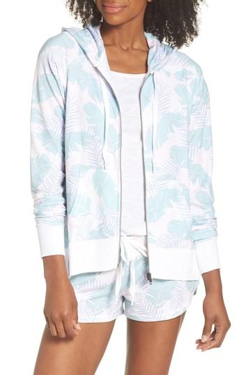 Women's Pj Salvage Leaf Print Zip Hoodie - White