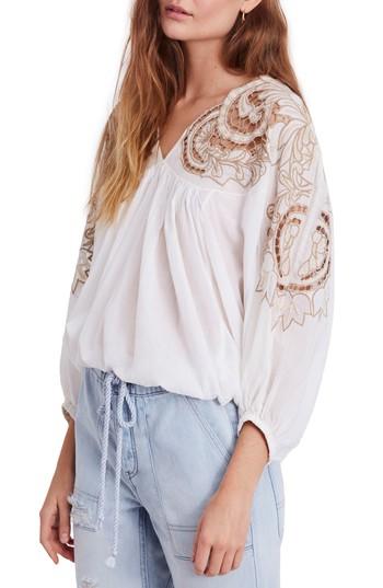 Women's Free People Cutwork Dolman Blouse - White