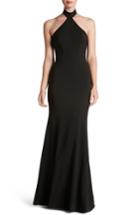 Women's Dress The Population Taylor Crepe Halter Gown - Black