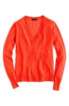 Women's J.crew V-neck Italian Featherweight Cashmere Sweater, Size - Red