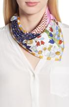 Women's Tory Burch Patchwork Silk Scarf, Size - Ivory