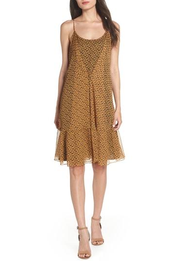 Women's Lenon Floral Chiffon Tank Dress - Yellow