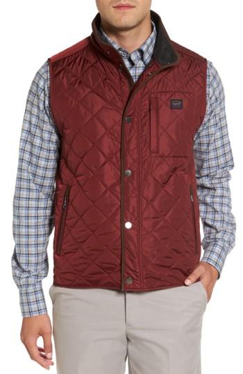 Men's Paul & Shark Quilted Vest, Size - Burgundy