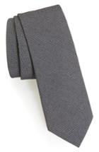 Men's 1901 Fortune Solid Silk & Cotton Skinny Tie, Size - Black