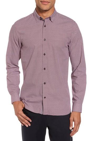 Men's Ted Baker London Kolma Slim Fit Core Print Shirt (l) - Purple