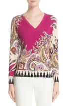 Women's Etro Ikat & Paisley Stretch Silk Sweater