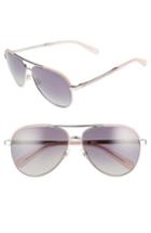 Women's Kate Spade New York Amarissa 59mm Polarized Aviator Sunglasses - Silver/ Pink