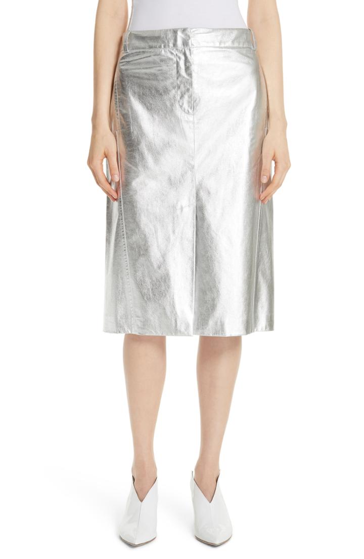 Women's Tibi Tech Faux Leather Trouser Skirt
