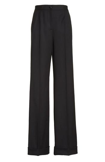 Women's Dolce & Gabbana Stretch Wool Slim Ankle Pants Us / 48 It - Black