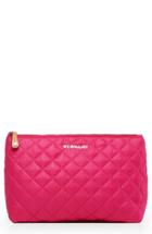 Mz Wallace Zoey Quilted Nylon Cosmetics Case, Size - Dragon Fruit