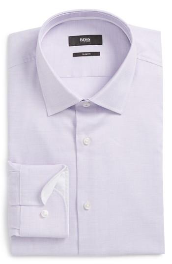 Men's Boss Jesse Slim Fit Dress Shirt - Purple