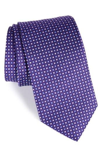 Men's Eton Neat Dot Silk Tie, Size - Purple