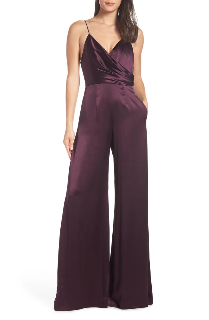 Women's Jill Jill Stuart Wrap Look Satin Jumpsuit - Purple