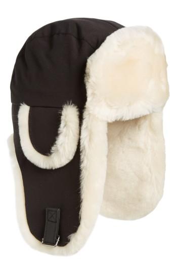Men's Canada Goose Genuine Shearling Copilot Hat - Black