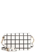 Bp. Windowpane Check Faux Leather Crossbody Bag - Black