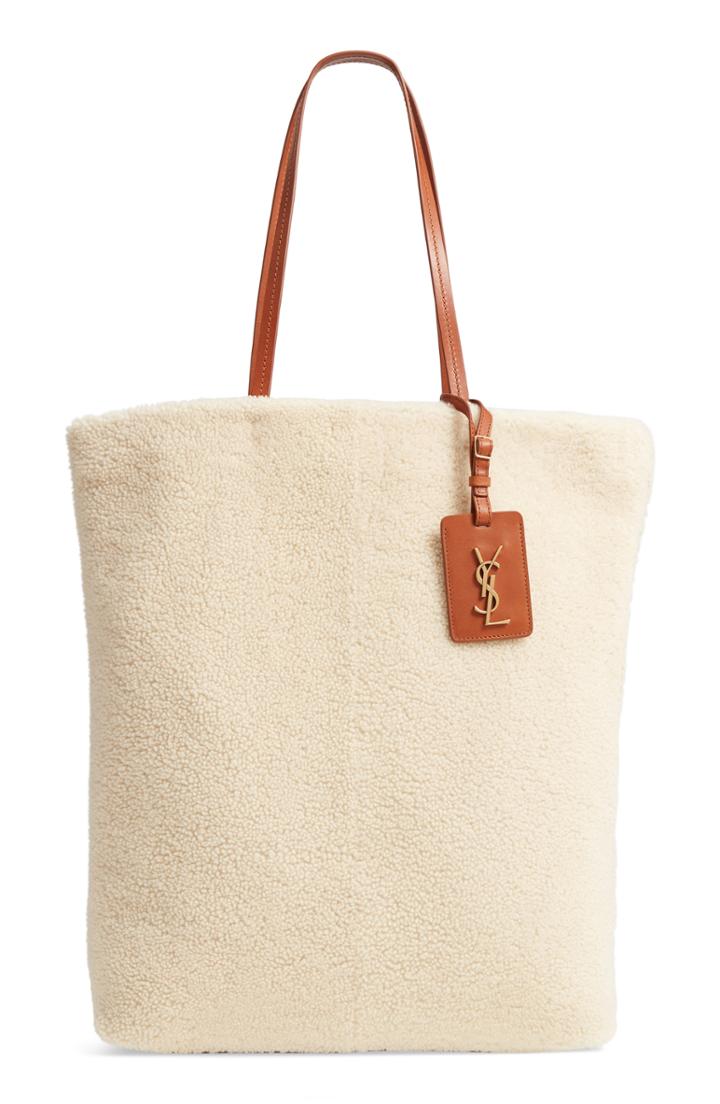 Saint Laurent Genuine Shearling Shopping Tote -