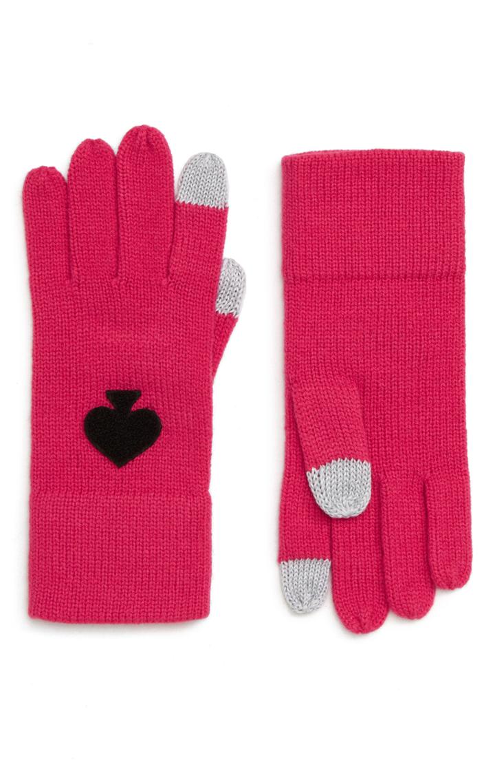 Women's Kate Spade New York Solid Spade Gloves