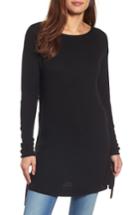 Women's Caslon Side Tie Seed Stitch Tunic Top - Black