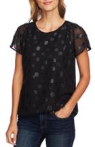 Women's Cece Jacquard Flutter Sleeve Blouse - Black