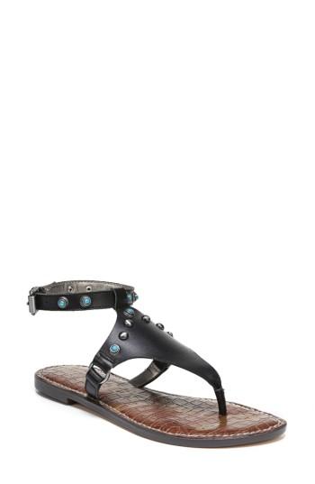 Women's Sam Edelman Galena Studded Sandal .5 M - Black