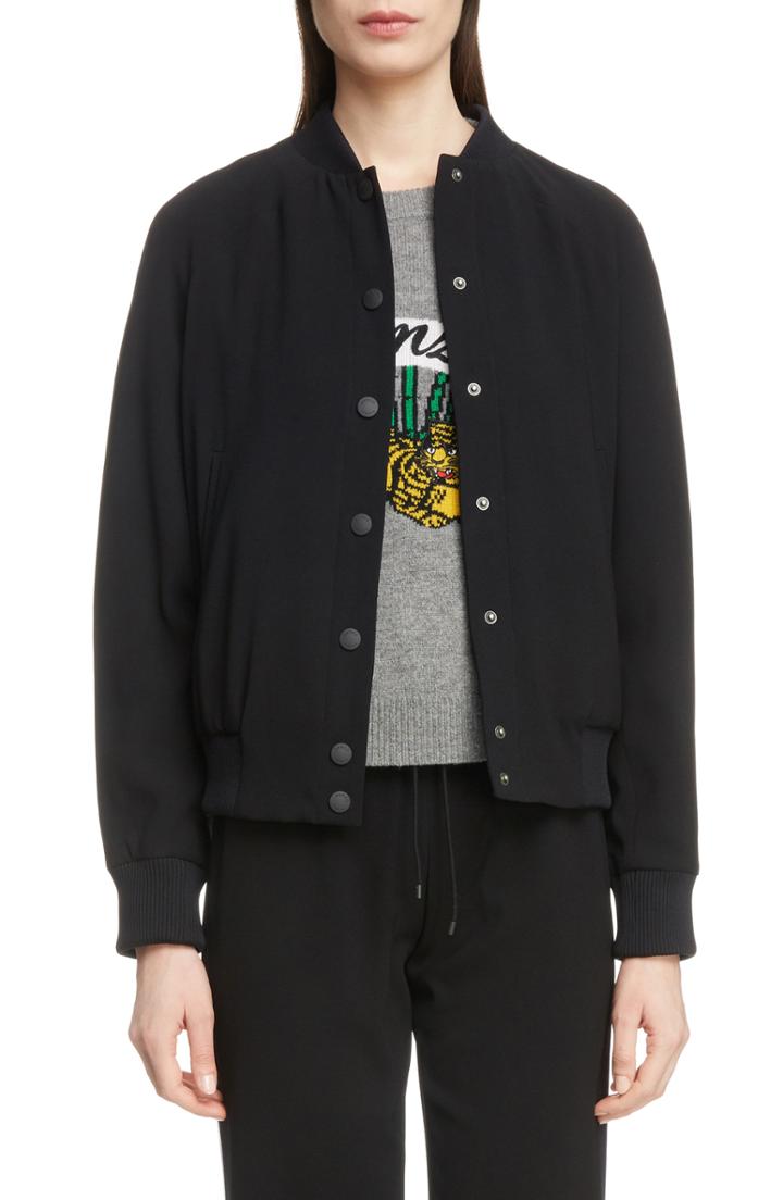 Women's Kenzo Teddy Bomber Jacket - Black
