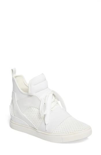 Women's Steve Madden Lexie Wedge Sneaker M - White