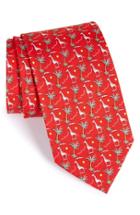 Men's Salvatore Ferragamo Giraffe Print Silk Tie, Size - Red