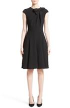 Women's Talbot Runhof Bow Detail Fit & Flare Dress - Black
