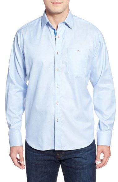 Men's Bugatchi Classic Fit Sport Shirt - Blue